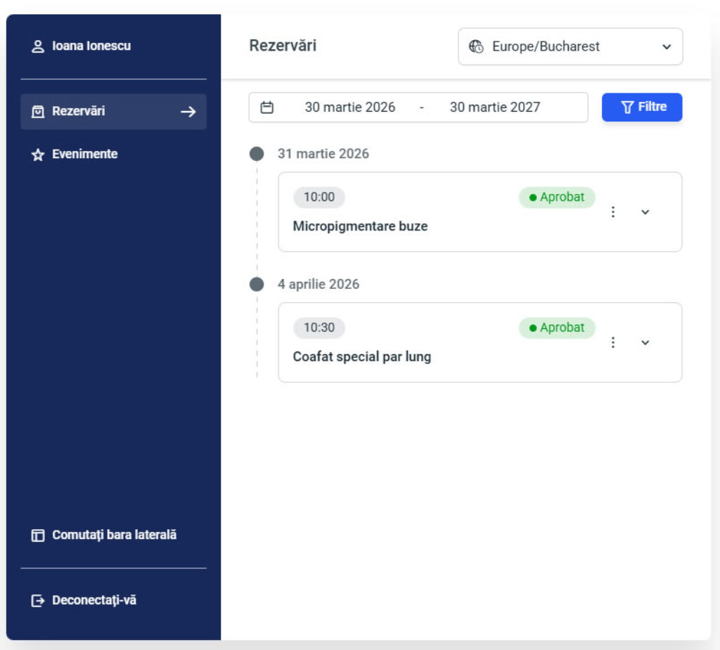 panou administrare client
