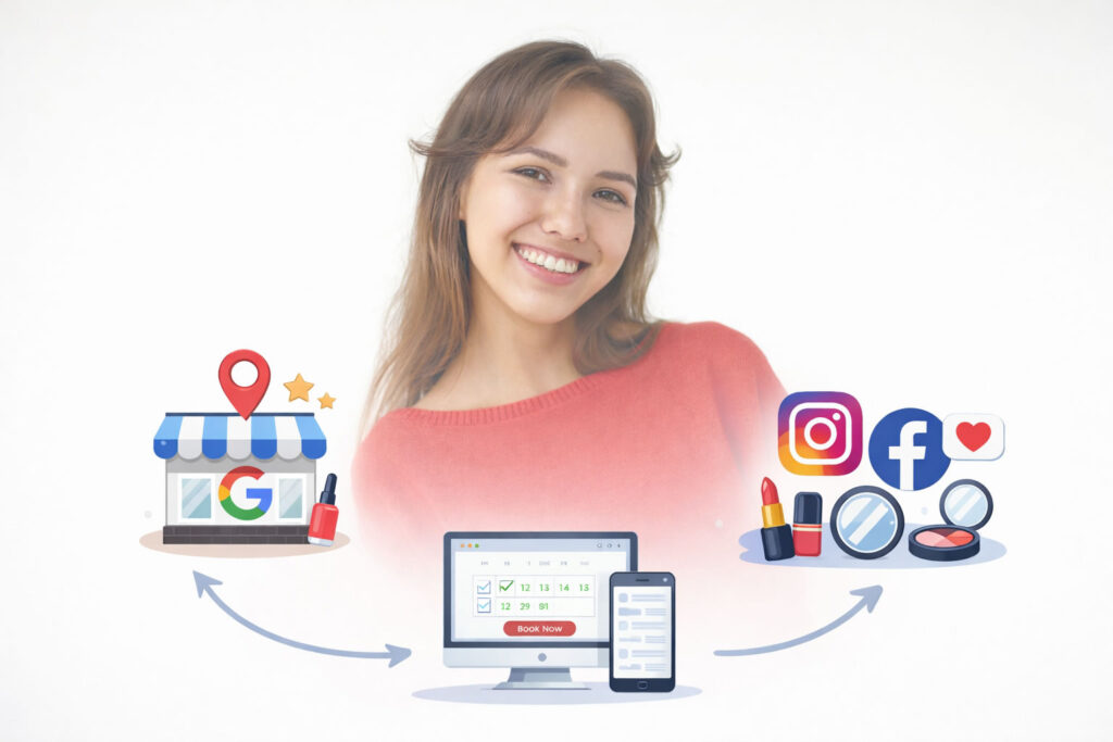 Triada de aur a succesului în beauty: Google, Social Media și Website-ul tău cu rezervări online
