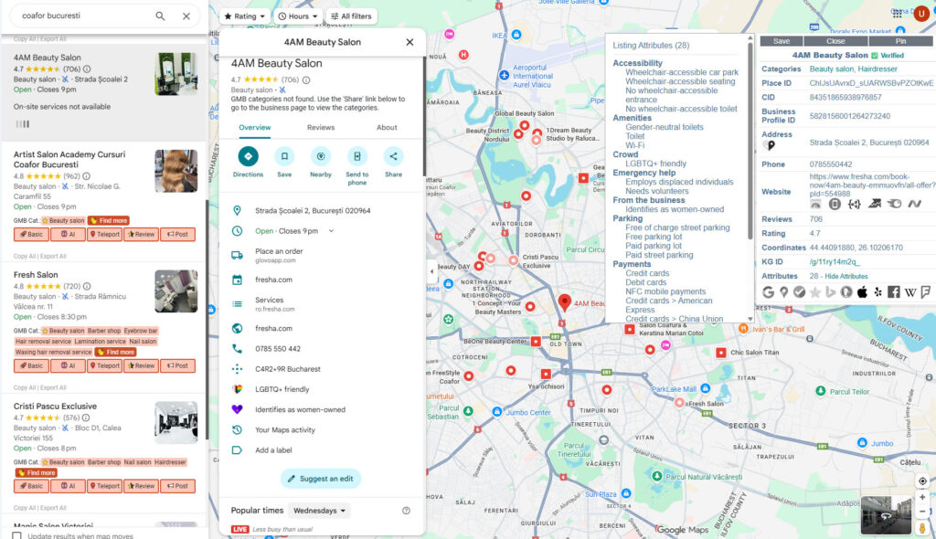 analiza Google My Business 4AM Beauty Salon